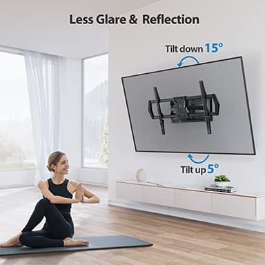 Pipishell Full Motion TV Wall Mount for Most 37-75 inch TVs, Wall Mount Bracket with Dual Articulating Arms, Swivel, Tilt, Max VESA 600x400mm up to 100 lbs, TV Mount Fits 12”/16” Wood Studs, PILF6 - Image 6