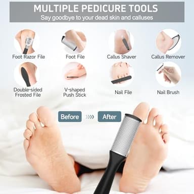 Electric Callus Remover for Feet,Rechargeable Electronic Foot File Pedicure Tools,Professional Waterproof Foot Scrubber File,Portable Pedi Feet Care for Cracked Heels &Dead Skin with LCD Display - Image 7