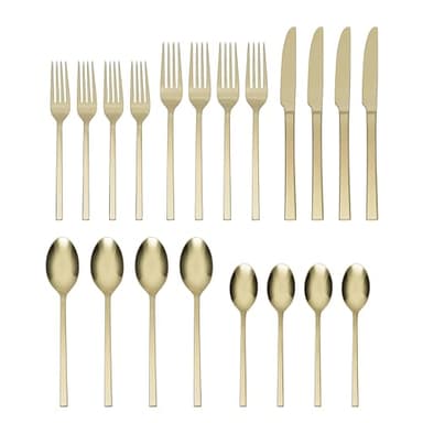 Allay Champagne 20 Piece Everyday Flatware Set, Service For 4 - Image 3