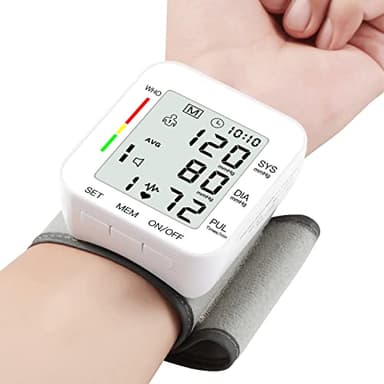 MMIZOO Wrist Blood Pressure Monitor Large LCD Display BP Machine Adjustable Cuff 5.31-7.68 inch Automatic 99x2 Sets Memory with Carrying Case for Home Use (W1681) - Image 4