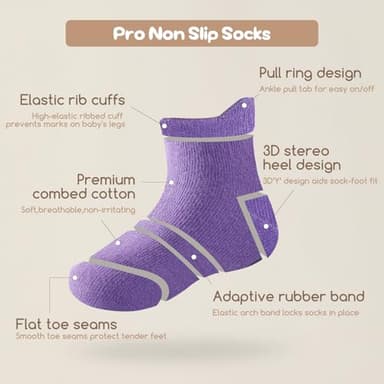 Aroveea Non Slip Grip Ankle Baby Socks 12 Pack for Toddler Boys and Girls Kids,Infant Cute Cotton Baby Socks - Image 3