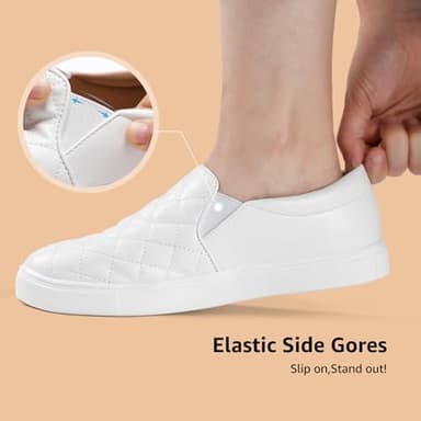 STQ Women's Fashion Sneakers Casual Slip On Shoes Comfort Nursing Shoes for Ladies White 9 - Image 4