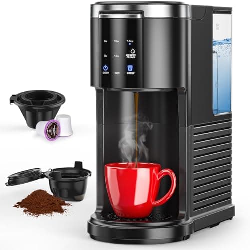 COWSAR Single Serve Coffee Maker, K Cup Coffee Brewer for Capsule and Ground Coffee, Commercial Coffee Machine with 40 Oz Water Tank, 5 Brew Sizes Up To 14 Oz, Ideal for Home/Office, Black - Image 1