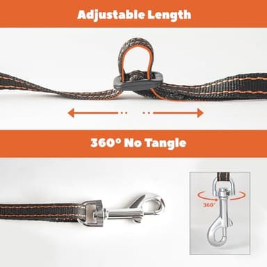 Double Dog Leash for Two Dogs, Adjustable Two Dog Leash no Tangle Retractable, Suitable for Large Medium Small Pets, Labor-Saving Attachment for Walking 2 Dogs - Image 6