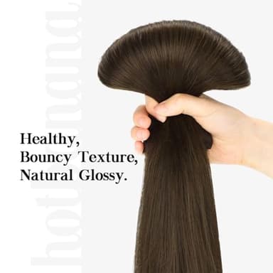 HOTBANANA Human Hair Clip in Hair Extensions, Chocolate Brown 120g Clip in Hair Extensions Real Human Hair Straight Remy Hair Clip in Hair Extensions 24 Inch 7pcs - Image 6