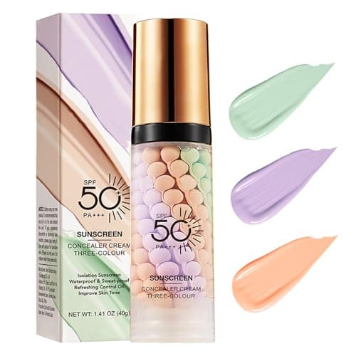 3 In 1Primer for Face Before Makeup,Sunscreen Isolation Cream, SPF 50, One Step Color Corrector Face Primer, Blurs Imperfections Oil Control & Moisturizing Skin Tone Correcting,Radiance Skin - Image 1