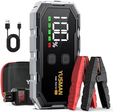 Car Jump Starter, 8000A 12V Jump Battery Pack (All Gas/10.0L Diesel), Portable Jump Starter with Display, Car Jump Starter with Extended Smart Cables, Quick Charge 3.0, LED Light - Image 3