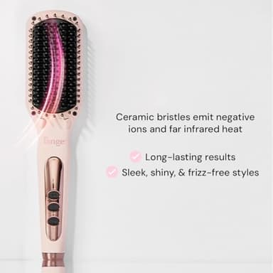 L'ANGE HAIR Le Vite Straightening Brush | Heated Straightener Flat Iron for Smooth, Anti Frizz Hair | Dual-Voltage Electric Brush Straightener | Hot Brush for Styling - Image 5