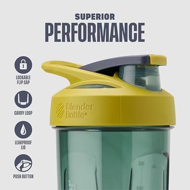 BlenderBottle Sport Shaker Bottle with Wire Whisk, 28-Ounce, Yellow – Protein Shakes & Hydration for Athletes & Fitness Enthusiasts, Easy Mixing, Durable & Lightweight, Lockable Lid - Image 2
