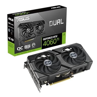 ASUS Dual GeForce RTX™ 4060 Ti EVO OC Edition 8GB GDDR6 (PCIe 4.0, 8GB GDDR6, DLSS 3, HDMI 2.1a, DisplayPort 1.4a, Axial-tech fan design, 0dB technology, Protective Backplate, Auto-Extreme Technology) - Image 1