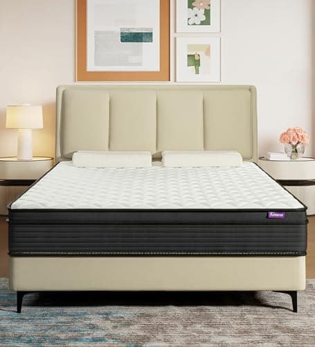 Konuzu Queen Mattress,12 Inch Memory Foam Hybrid Mattresses in a Box with Individual Pocket Spring,for Pressure Relief & Motion Isolation Queen Size Mattress. - Image 1