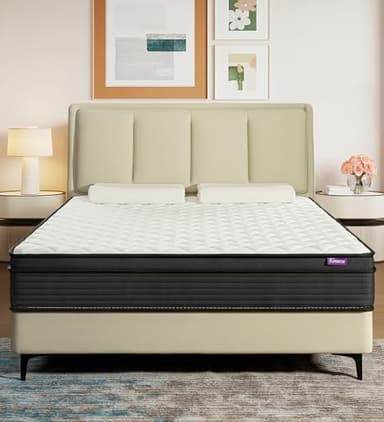 Konuzu Queen Mattress,12 Inch Memory Foam Hybrid Mattresses in a Box with Individual Pocket Spring,for Pressure Relief & Motion Isolation Queen Size Mattress. - Image 1