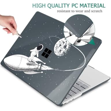 Mektron Case for 13.5" Microsoft Surface Laptop 5/4/3 with Metal Palm Rest Model 1951/1868, 2019/2021/2022 Release Plastic Hard Shell Cover with Screen Protector, Astronaut - Image 5