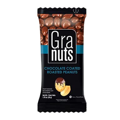 Granuts Chocolate Coated Roasted Peanuts |On-the-Go Snack | Real Chocolate | 1.76 Oz (10 Inner Packs) - Image 2
