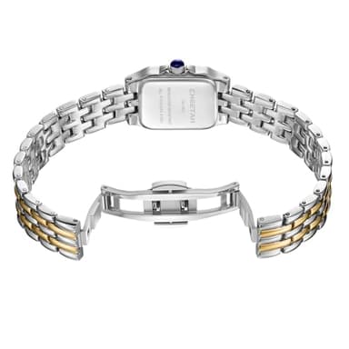 CHEETAH Watches for Women with Small Two-Tone Vintage Bracelet, Rectangular Case Roman Dial - Image 5