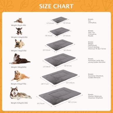 Vetasac Reversible Dog Bed Mat with Plush and Corn Velvet,Soft Warm Pet Cushion, Dual Purpose Washable Sleeping Mattress Bed for Small Medium Large Dog and Cat XB004 (42"x28", Light Grey) - Image 3
