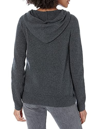 Amazon Essentials Women's Soft Touch Hooded Pullover Sweater, Charcoal Heather, Small - Image 2