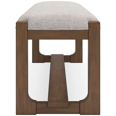 Signature Design by Ashley Cabalynn Farmhouse Upholstered 63" Dining Bench, Beige & Light Brown - Image 8