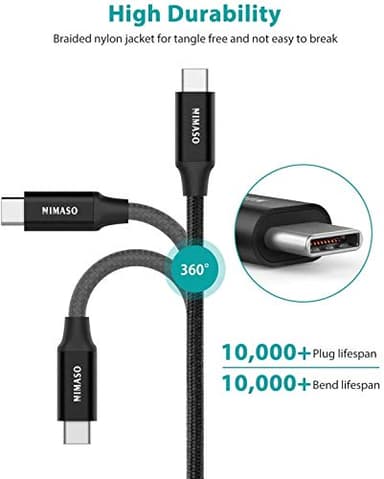 NIMASO USB C 3.1 Gen 2 Cable 10Gbps Data Transfer, 4K Video Output Monitor Cable100W PD Fast Charging for iPhone 16, MacBook, Huawei Matebook, iPad Pro 2020, Chromebook, KYY, Dell, LG, ARZOPA - Image 6