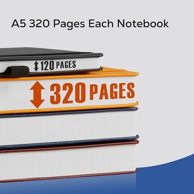 FOCUS DAY 3 Pack Journal Notebook, 320 Pages A5 Lined Notebook Journal Set for Work Writing, Hardcover Leather Bound Notebooks Bulk for Women Men Office School, 5.7'' X 8.4'', Multicolor - Image 4