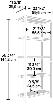 Sauder North Avenue Tall Bookcase/Bookshelf, for TVs up to 36", Charter Oak - Image 4