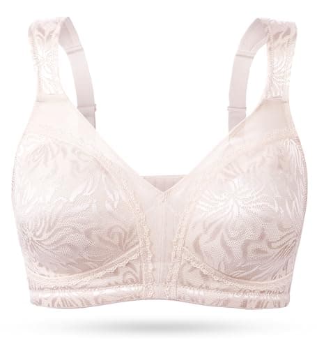 Wingslove Women's Full Coverage Non Padded Comfort Minimizer Wire-Free Bra Plus Size(Sandshell Pink,36DD) - Image 1