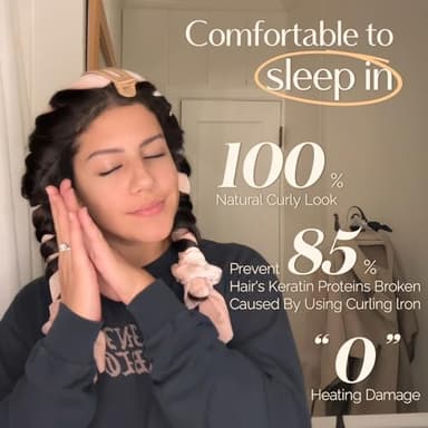 Yanibest Heatless Hair Curler, No Heat Hair Curlers to Sleep in, Super Soft Ribbon Wrap for Long Hair, Overnight Heatless Curling Set with Scrunchies and Clip, for All Hair types - Image 8