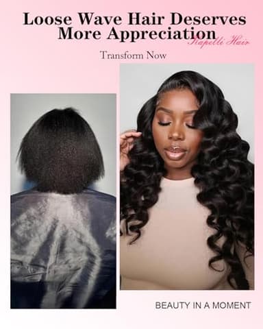 Loose Wave Bundles Human Hair with 5x5 Closure, (20 22 24+18) 12A 100% Real Human Hair Loose Deep Wave Bundles with Closure 5x5 Natural Color Unprocessed Brazilian Virgin Human Hair Extension - Image 2