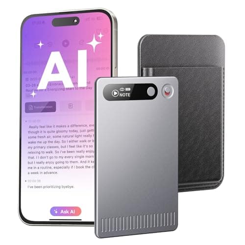 AI Voice Recorder with App Control, Advanced AI Technology for Transcription & Summarization, 64GB Memory, Magnetic Case, Supports 50 Languages – Audio Recorder for Lectures, Meetings, Interviews - Image 1