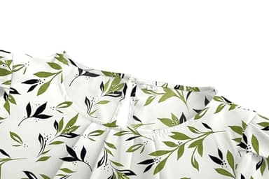 TASAMO Women Chiffon Blouse Round Neck Short Sleeve Top Shirts (Medium, FP Light Green 01) - Image 3