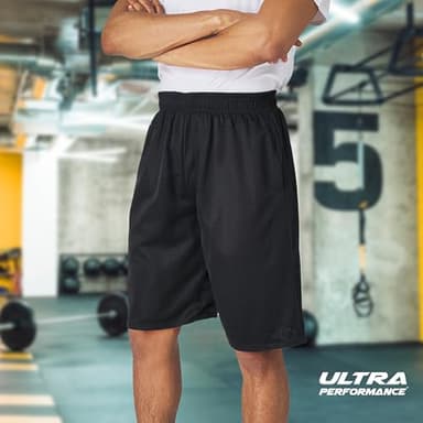 Ultra Performance Men's Athletic Mesh Short's 3 Pack Mens Basketball Shorts Gym Workout & Sport Short with Pockets for Men - Image 5