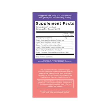 Lansinoh + HotTea Mama Milk's Up, Breastfeeding and Lactation Support Tea, Fenugreek, Fennel, Anise Seed, Caffeine-free, Sugar-Free, Postpartum Essentials for New Moms, Includes 14 Tea Sachets - Image 2