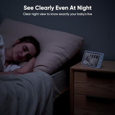 bonoch MegaView Baby Monitor with 2 Cameras, 7" 720P HD Split Screen Baby Monitor No WiFi, Video Monitor with Camera and Audio, 6000mAh, VOX Mode, 2 Way Audio, Remote PTZ, Night Vision - Image 8