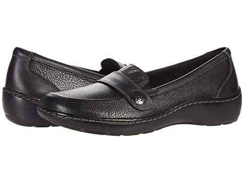Clarks womens Cora Daisy Loafer, Black Tumbled Leather, 7.5 US - Image 1