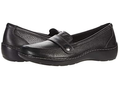 Clarks womens Cora Daisy Loafer, Black Tumbled Leather, 7.5 US - Image 1