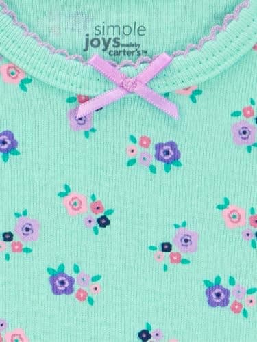 Simple Joys by Carter's Baby Girls' Cotton Sleeper Gown, Pack of 3, Pink/Mint Green/White, 0-3 Months - Image 4