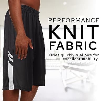 5 Pack: Men's Dry-Fit Sweat Resistant Active Athletic Performance Shorts - Image 3
