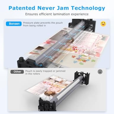 BONSEN A4 Laminator Machine, 9.33-Inch Thermal Laminator with Never Jam Technology, 100 Laminating Sheets, Laminates Photos Cards Documents, 4-in-1 Personal Laminators for Teachers Home Office School - Image 2