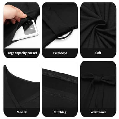 Runwind Plus Size Dress for Women - 3/4 Sleeve V Neck Maxi Dresses for Women Black 2XL - Image 6