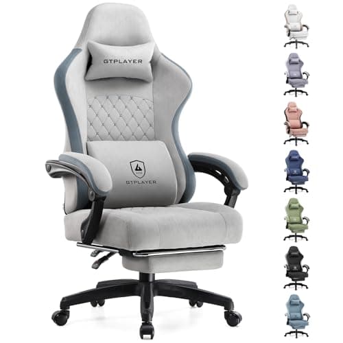 GTPLAYER Gaming Chair, Computer Office Chair with Pocket Spring Cushion, Linkage Armrests and Footrest, High Back Ergonomic Computer Chair with Lumbar Support Task Chair with Footrest - Image 1