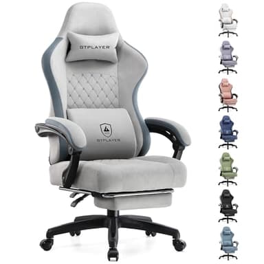GTPLAYER Gaming Chair, Computer Office Chair with Pocket Spring Cushion, Linkage Armrests and Footrest, High Back Ergonomic Computer Chair with Lumbar Support Task Chair with Footrest - Image 1