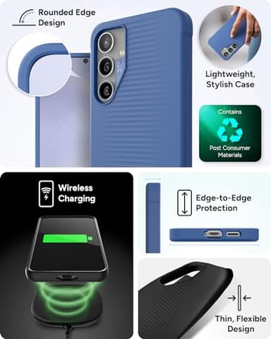 ZAGG Luxe Samsung Galaxy S24+ Case – Graphene-Enhanced, Ultra-Slim, Shock-Resistant, 10ft Drop Protection, Eco-Friendly Design, Wireless Charging Compatible, Noble Blue - Image 5