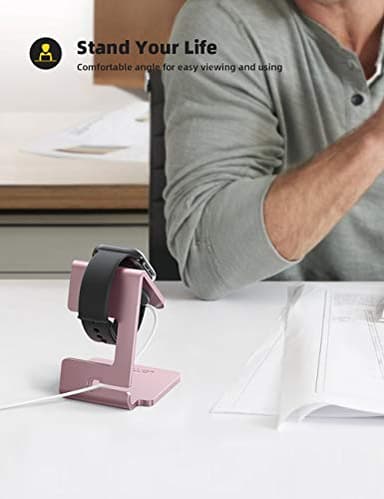 Lamicall Stand for Apple Watch, Charging Stand Holder - Apple Watch Accessories, Desk Watch Stand Holder Charging Dock Station Compatible with iWatch Series SE Ultra/Series 8/7/6/5/4/3/2/1 - Image 3