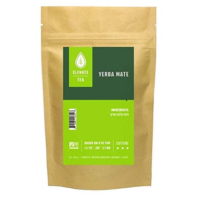 Elevate Tea Yerba Mate - Loose Leaf, High Caffeine, 3 oz Pouch - 30 Cups, Hot & Iced, No Artificials - Image 1