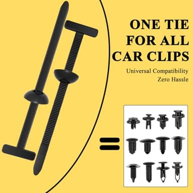 150PCS Nylon Universal Cable Tie Buckle for Car, Heavy Duty Plastic Rivet T Zip Ties Style, Grip Auto Zip Tie Buckles, Automotive Zipper Clips, Button Ziptie Bumper Retainer Fender Liner Fastener - Image 6