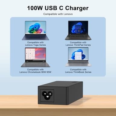 YEOTSMUT 100W USB C Fast Charger Power Adapter Compatible with Lenovo Thinkpad,MacBook Pro/Air, iPad Pro,HP,Dell,Asus All USB-C Device - Image 4
