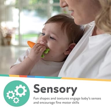 Nuby NanaNubs Banana Massaging Toothbrush and Carrot Teether - (2 Pack) Baby Teething Toys for 3+ Months - Image 4