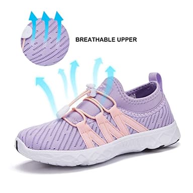 ALEADER Kids Water Shoes Xdrain Aqua Shoes for Girls Quick Dry Lightweight Swim Shoes Purple/Pink 1 M US Little Kid - Image 4