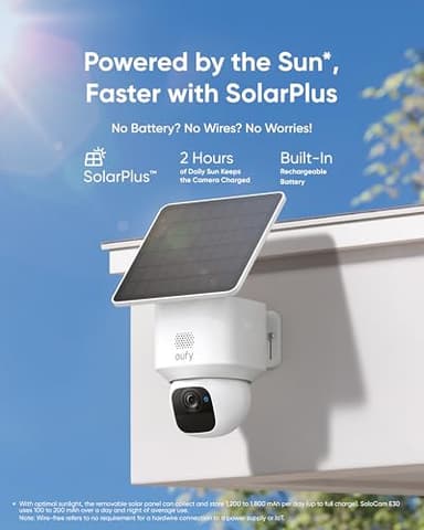 eufy Security SoloCam E30, 2-Cam Pack Kit, Security Cameras Wireless Outdoor, Solar Camera Outdoor Wireless, 360° Pan, AI Tracking, 2K Clarity, No Monthly Fee - Image 4