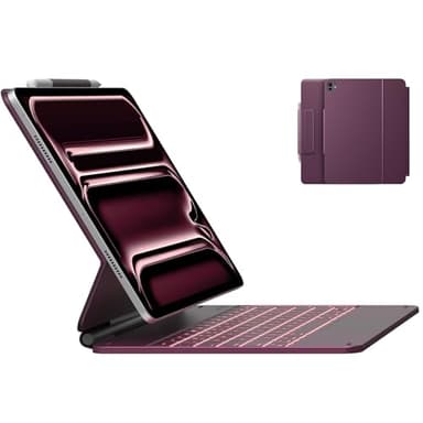 typecase Keyboard Case for iPad Pro 13-inch (M4) 2024,Magic Keyboard with 11 Colors Backlight for iPad Pro 13,Keyboard Case with Pencil Holder,Multi-Touch Trackpad,Easy-Set Magnetic Stand(Raspberry) - Image 1
